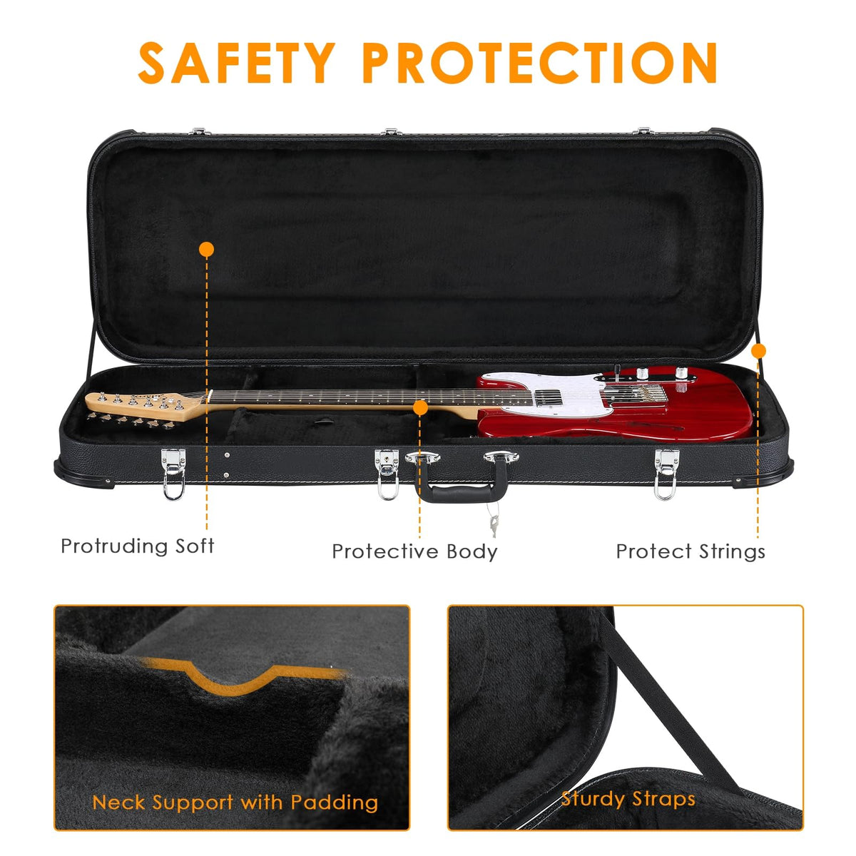 Black Electric Guitar Hard Case V649331