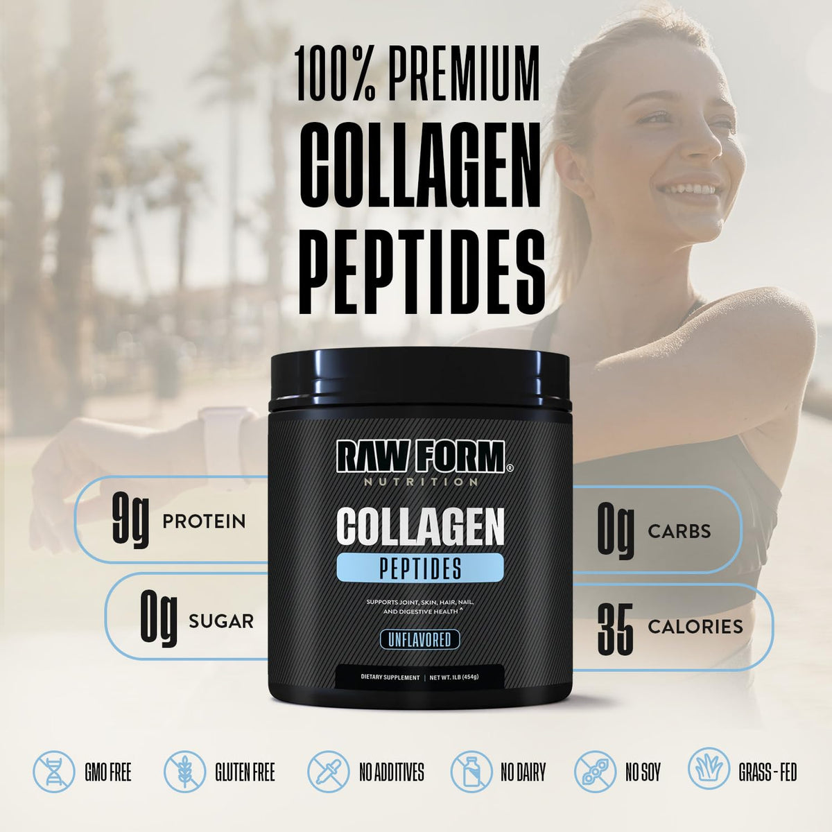 Collagen Peptides Powder 1LB Unflavored Grass-Fed Hydrolyzed L837307