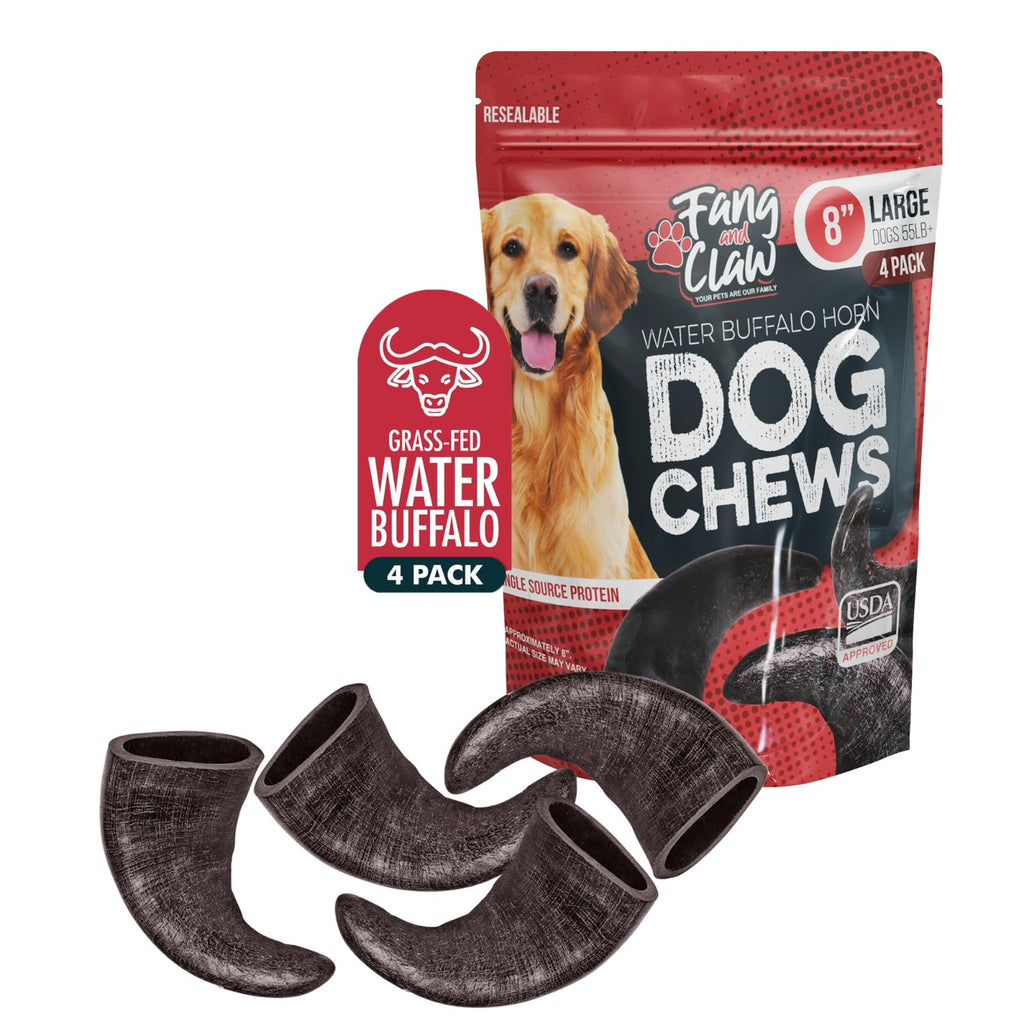 4 Pack Large 8-Inch Dog Horn Chews C767684