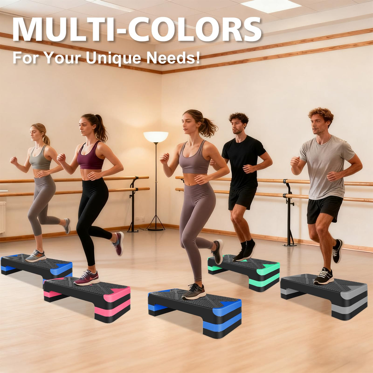 27" Adjustable Aerobic Step Platform with 4 Risers I860