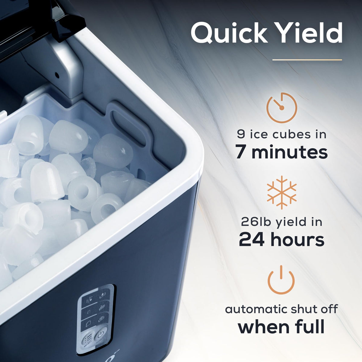 Portable Ice Maker with Scoop and LED Control Panel Y487285