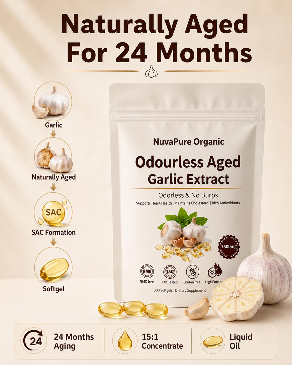 Odorless Aged Garlic Extract Capsules I811776