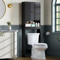 Black Over The Toilet Storage Cabinet with Adjustable Shelf H6080