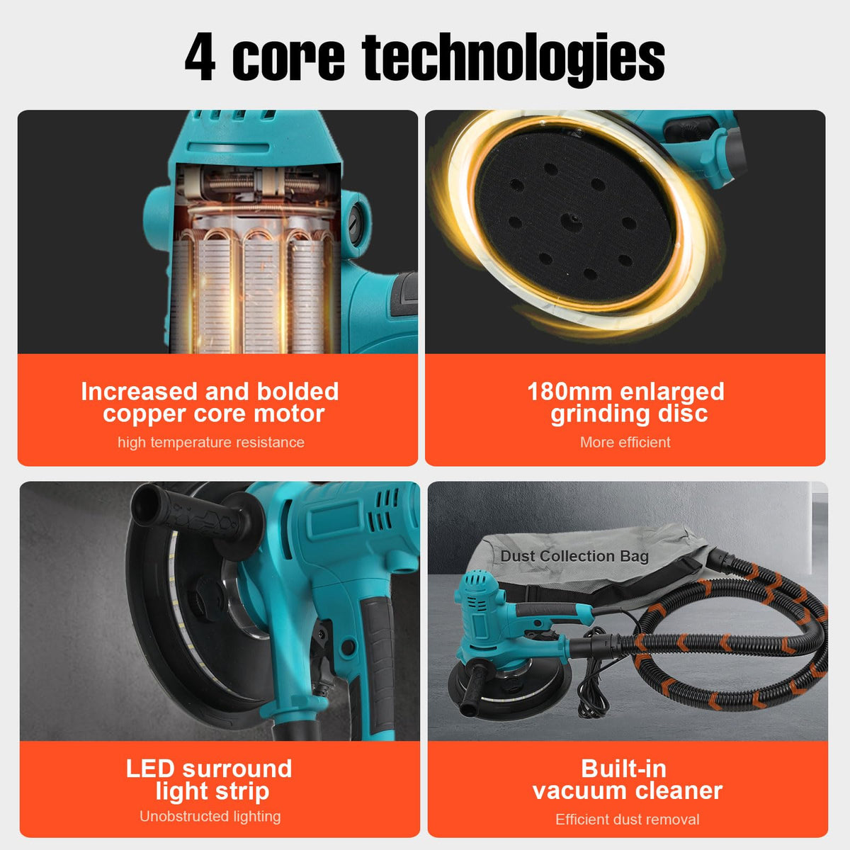 Variable Speed Handheld Electric Drywall Sander G40372
