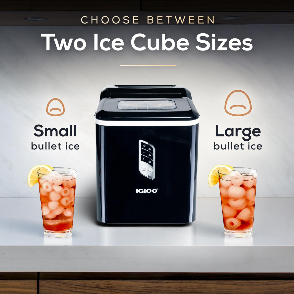 Portable Ice Maker with Scoop and LED Control Panel Y487285