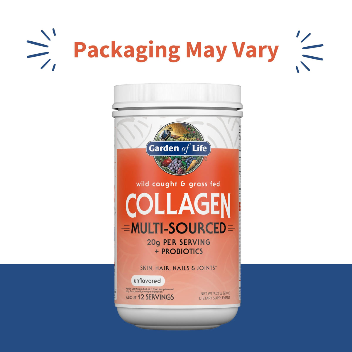 Marine & Grass-Fed Collagen Peptides Powder with Probiotics & BCAAs Unflavored C66063