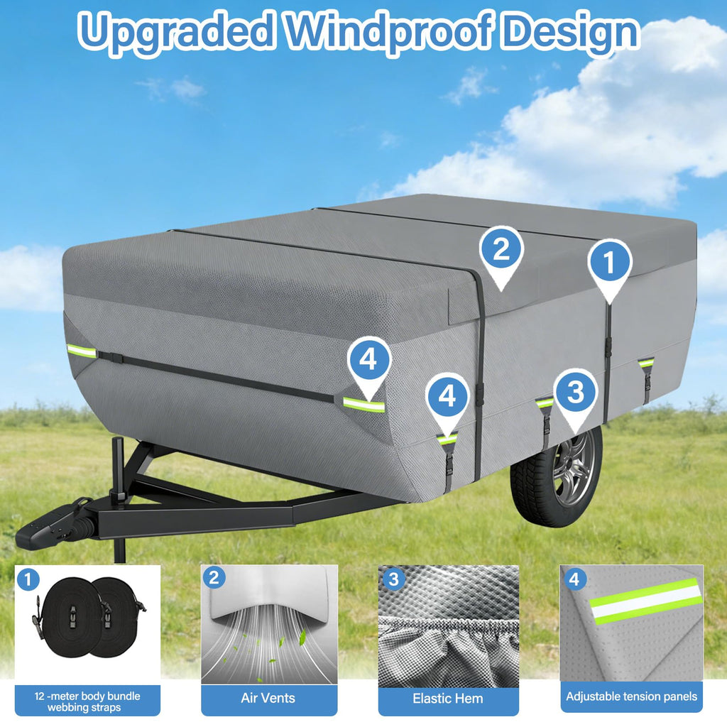 8 Layers Pop Up Folding Camper Cover T13075