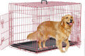 36 Inch Foldable Metal Dog Crate with Double Doors J1380