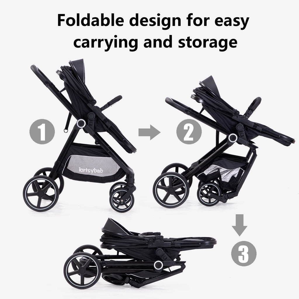 2-in-1 Folding Baby Stroller with Reversible Seat U19291