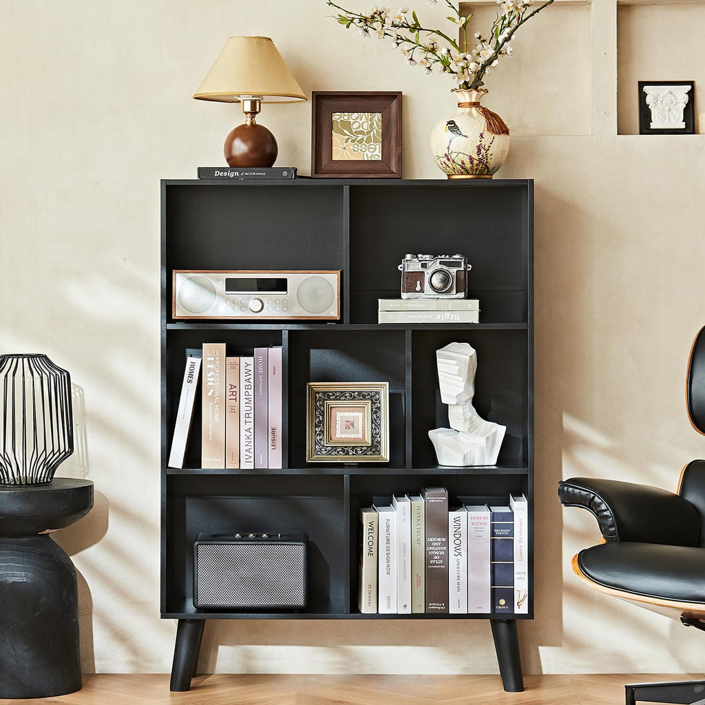 Black Cube Bookshelf with Legs Y81159