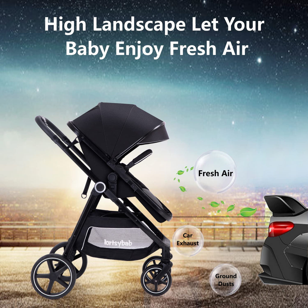 2-in-1 Folding Baby Stroller with Reversible Seat U19291