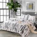 King 3pc Grey White Reversible Microfiber Comforter Set A65033