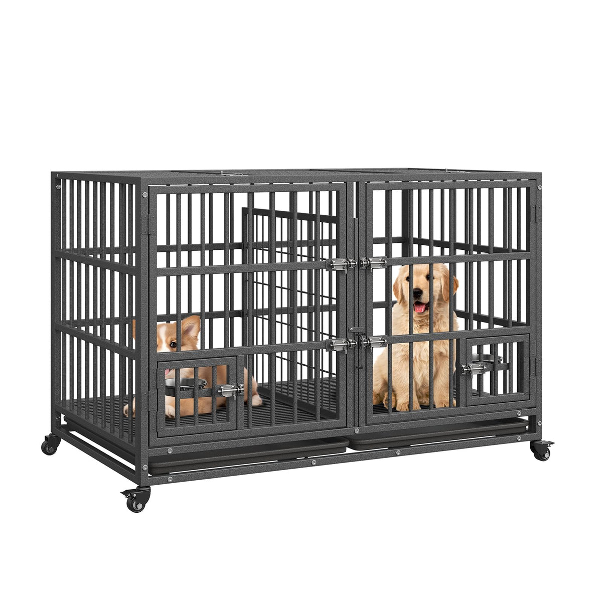 48 inch Heavy Duty Metal Dog Crate with 2 Door T8485