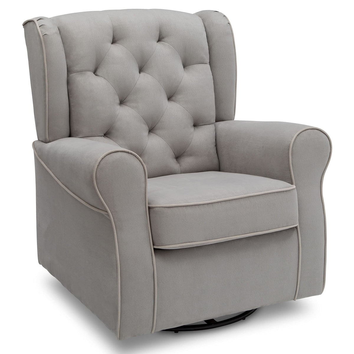 Dove Grey Upholstered Swivel Rocker Chair A2669