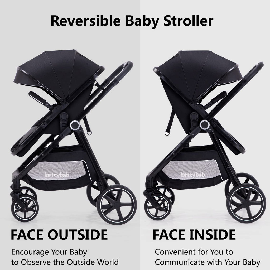 2-in-1 Folding Baby Stroller with Reversible Seat U19291