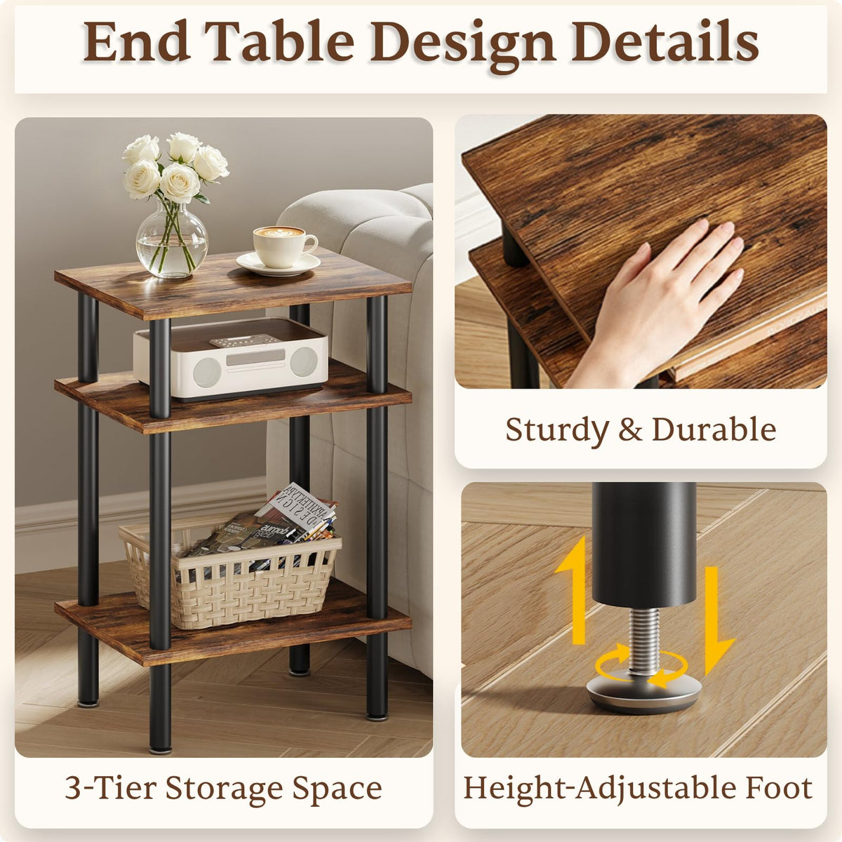 3-Tier Metal Side Table O4845
