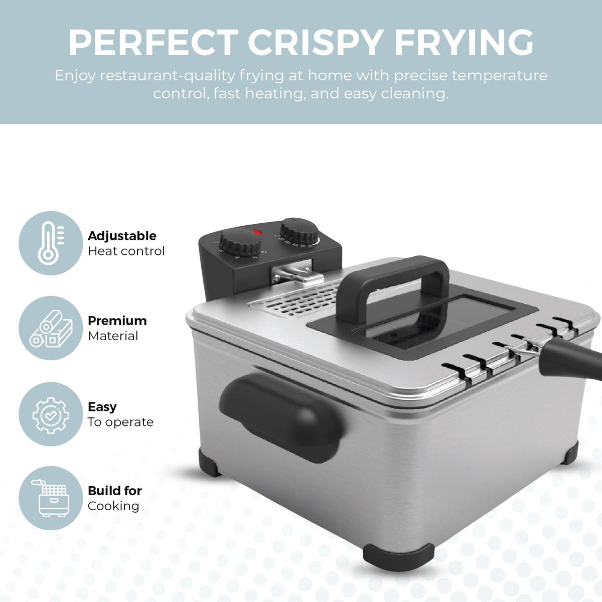 4.5L Stainless Steel Electric Deep Fryer with Basket U438774