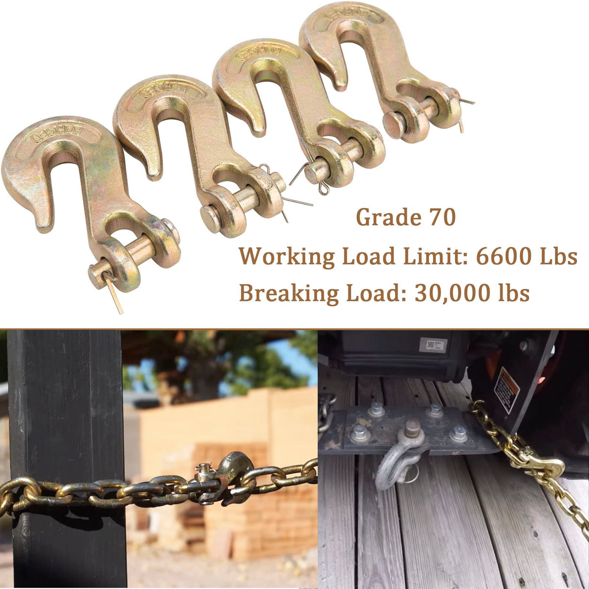 3/8" Grade 70 Clevis Grab Hook 10 Pack P641105