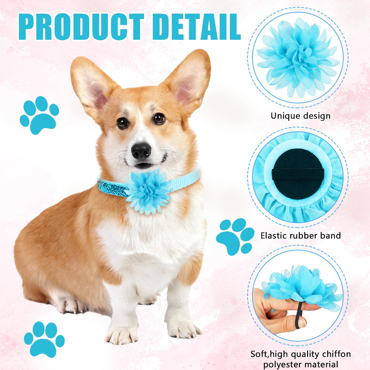 120 Pcs Multicolor Dog Collar Bows R184