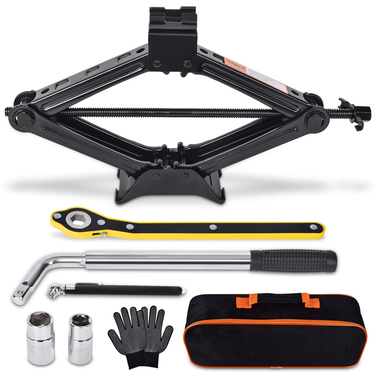 2 Ton Scissor Car Jack with Lug Wrench V20342