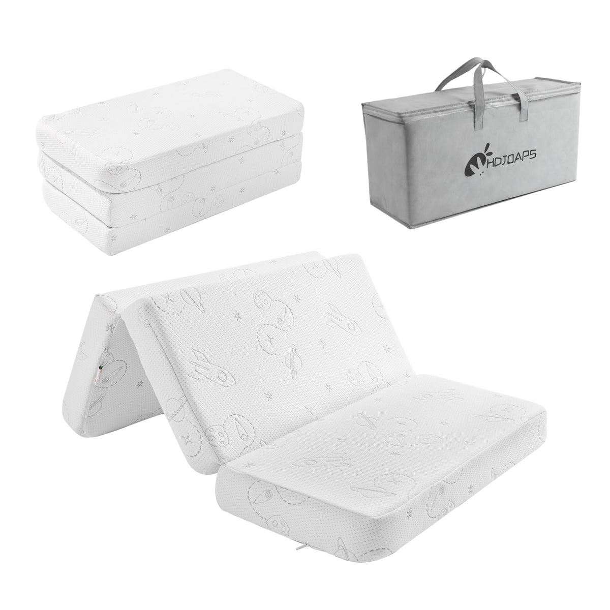 Trifold Pack and Play Mattress 38''x26'' with Washable Cover and Travel Bag T87257