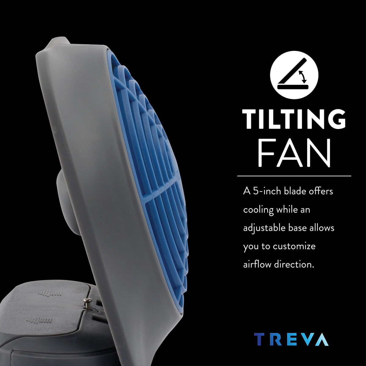 Portable Battery Powered Desk Fan 2-Speed Dark Blue Z89138