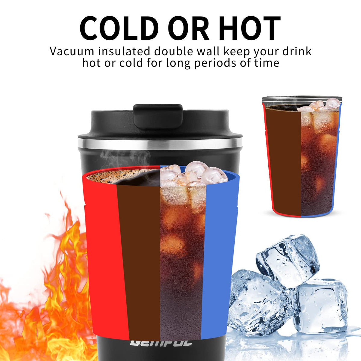13oz Insulated Stainless Steel Travel Coffee Mugs Set (2 Pack) Q1766