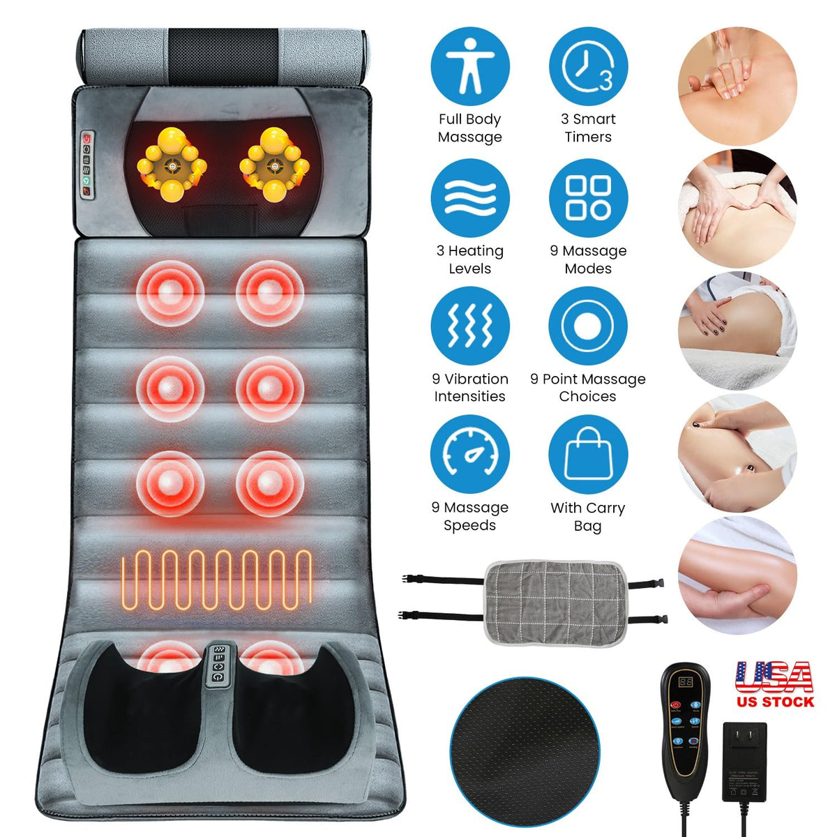 Full Body Massage Mat with Heat P1389