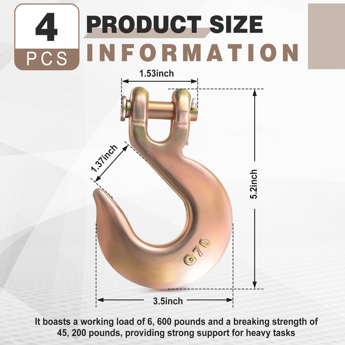 Heavy Duty Grade 70 Steel Clevis Slip Hook I5837