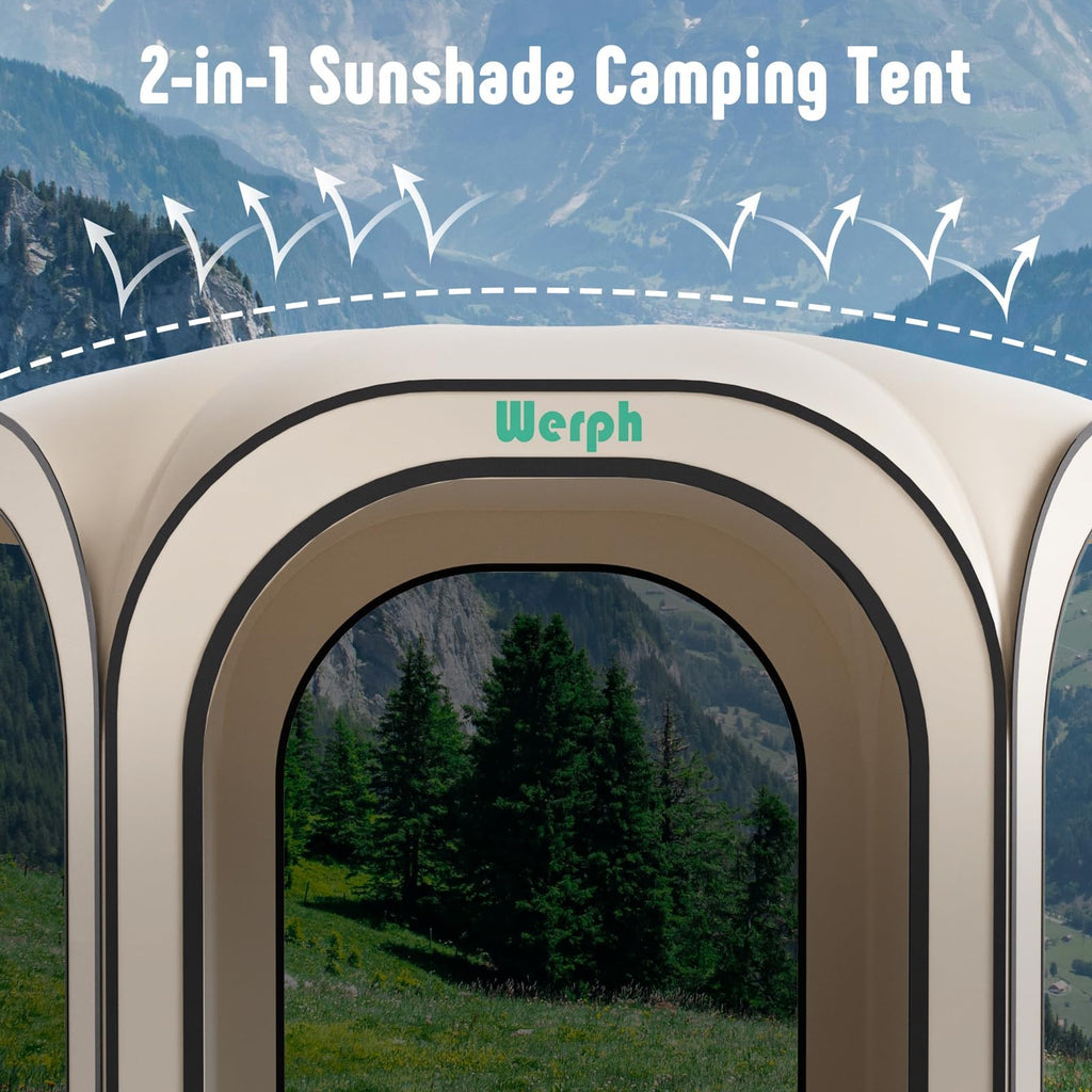 12x12 Pop Up Screen Tent, Mosquito Net Gazebo, UV Resistant, Beige H97370