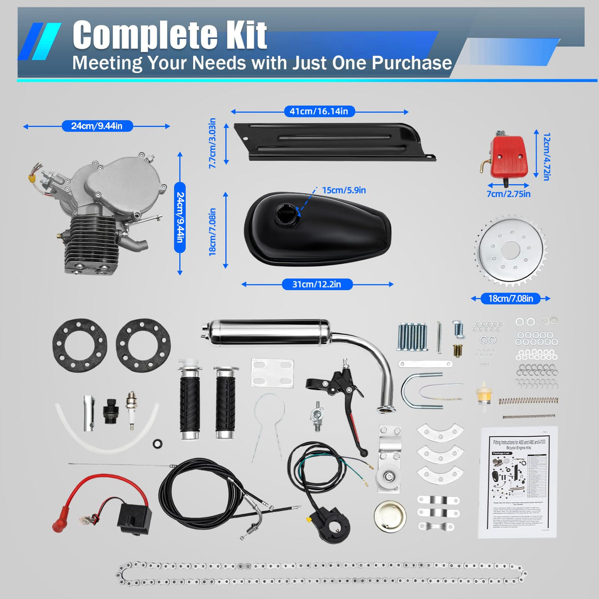 4-Stroke Air-Cooling Bicycle Engine Kit W60845