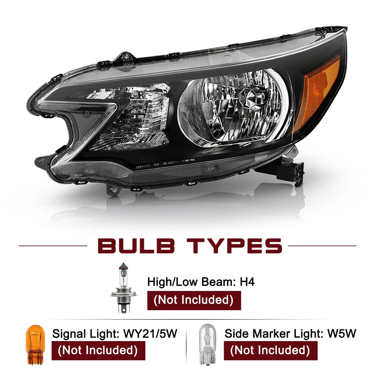 Black Halogen Headlights Assembly X24513
