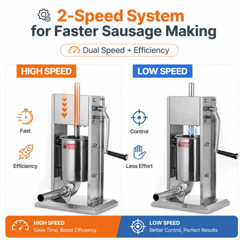 3L Stainless Steel Manual Sausage Stuffer with 4 Tubes N833