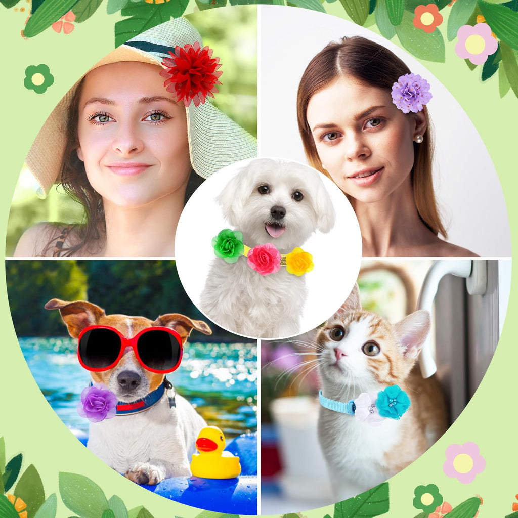 120 Pcs Multicolor Dog Collar Bows R184