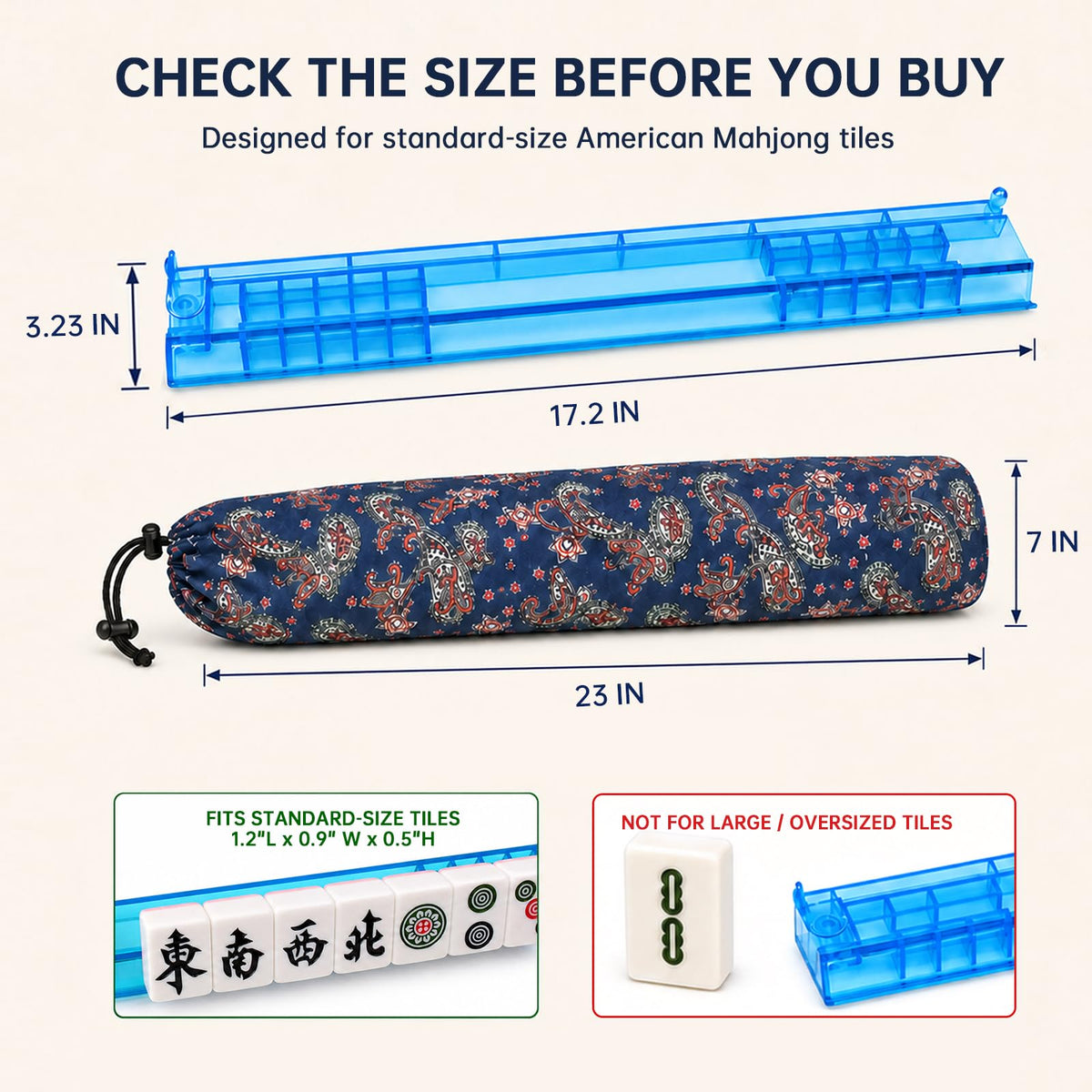 Acrylic Mahjong Racks with Pusher, Set of 4 J296