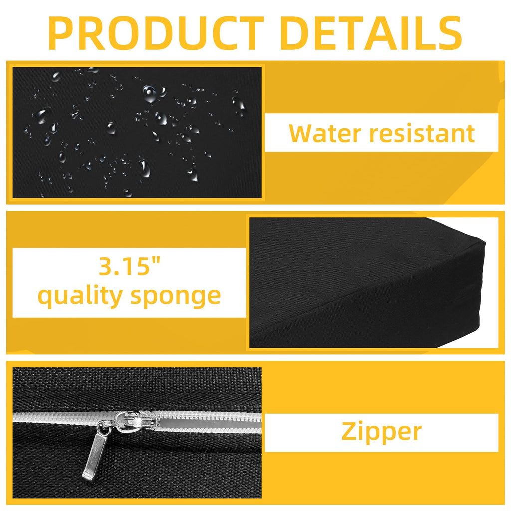 2 Pcs 3.15" Thick Bleacher Seat Cushions with Handle K7709