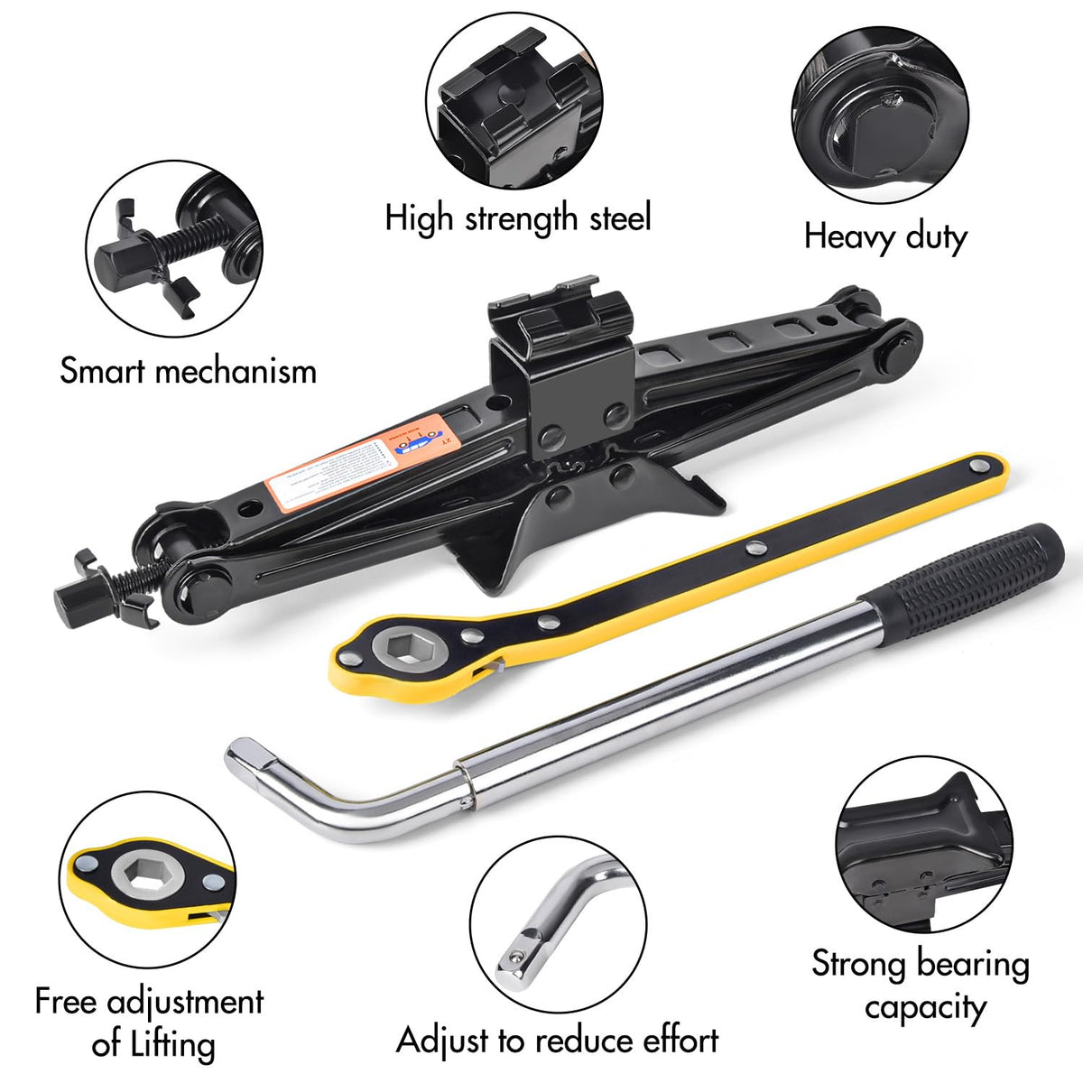 2 Ton Scissor Car Jack with Lug Wrench V20342