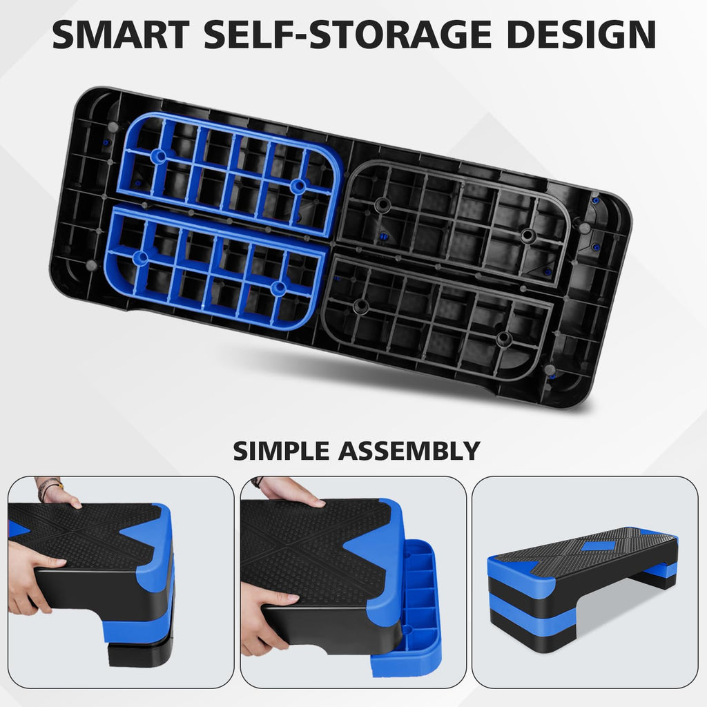 27" Adjustable Aerobic Step Platform with 4 Risers I860