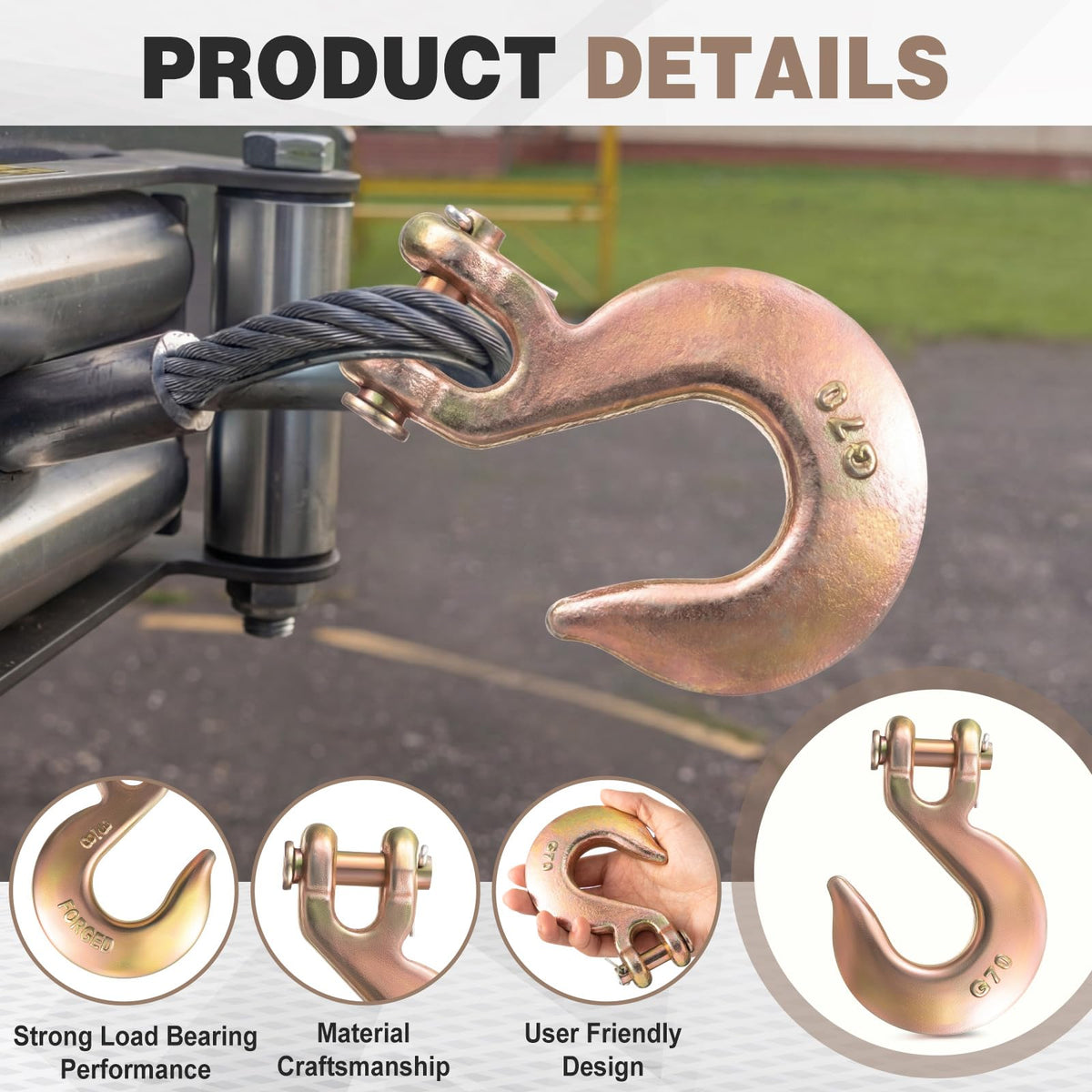 Heavy Duty Grade 70 Steel Clevis Slip Hook I5837