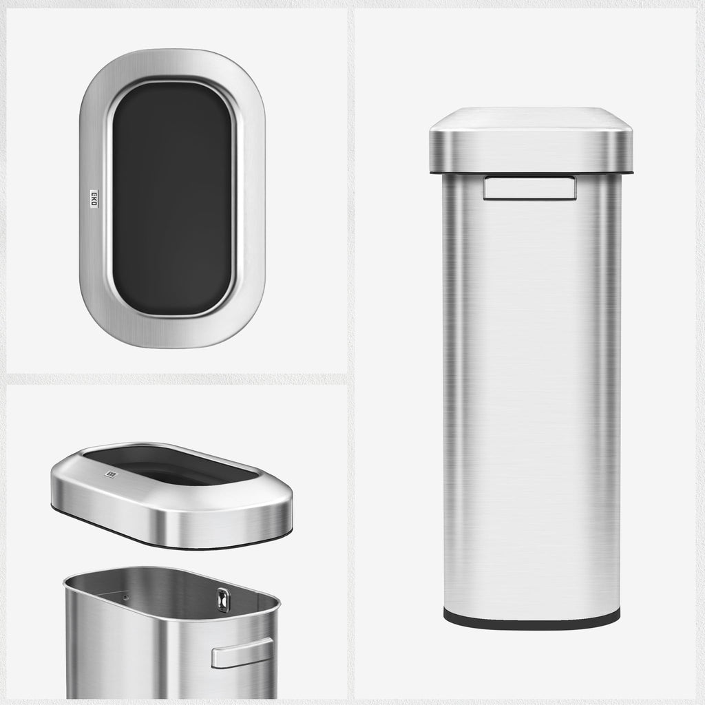 24 Gallon 90 Liter Open Top Stainless Steel Slim Trash Can M9106