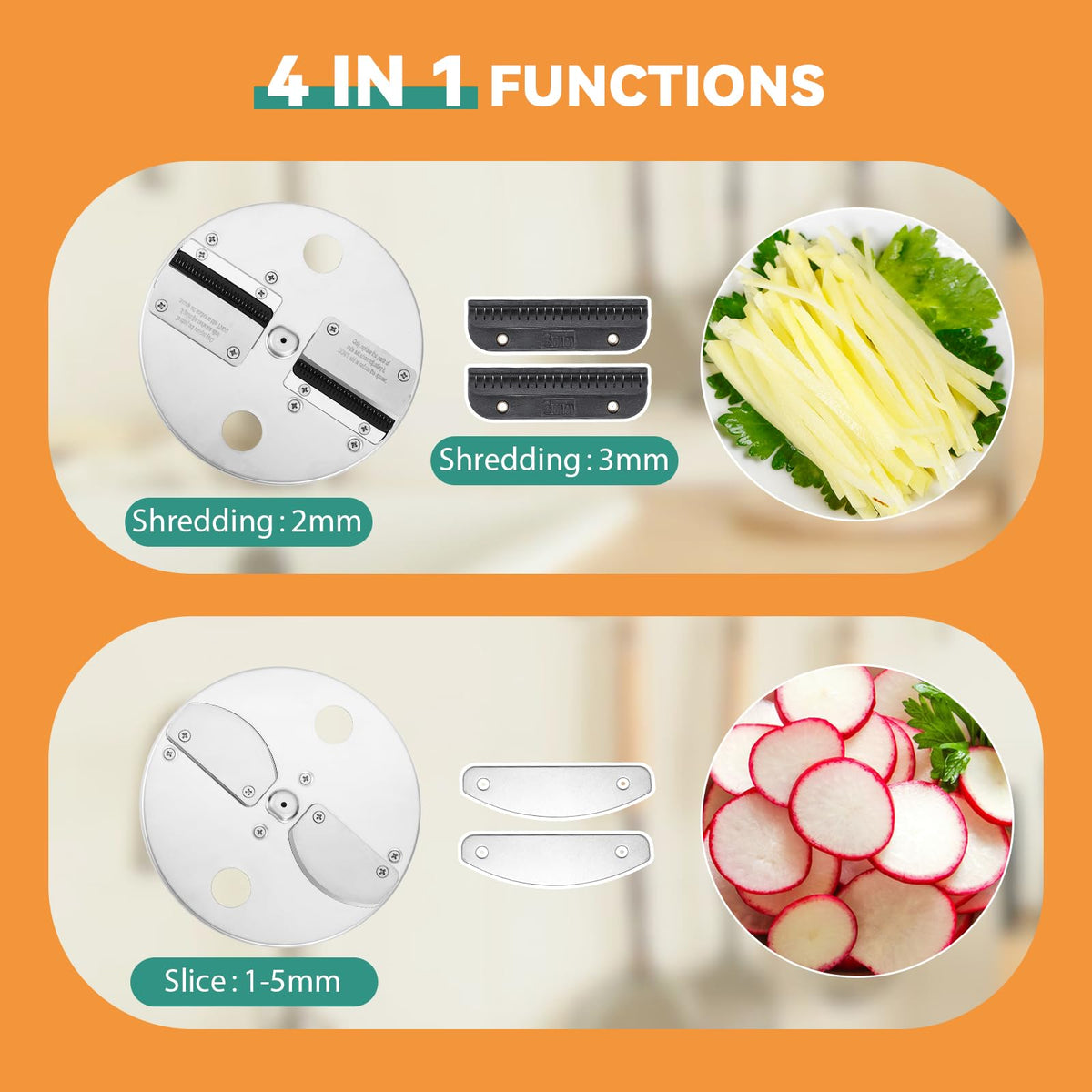 4 in 1 Electric Vegetable Chopper Dicer Slicer T640154
