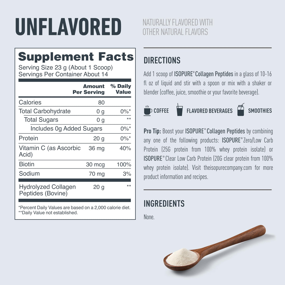 Unflavored Grass-Fed Collagen Peptides Powder D4653