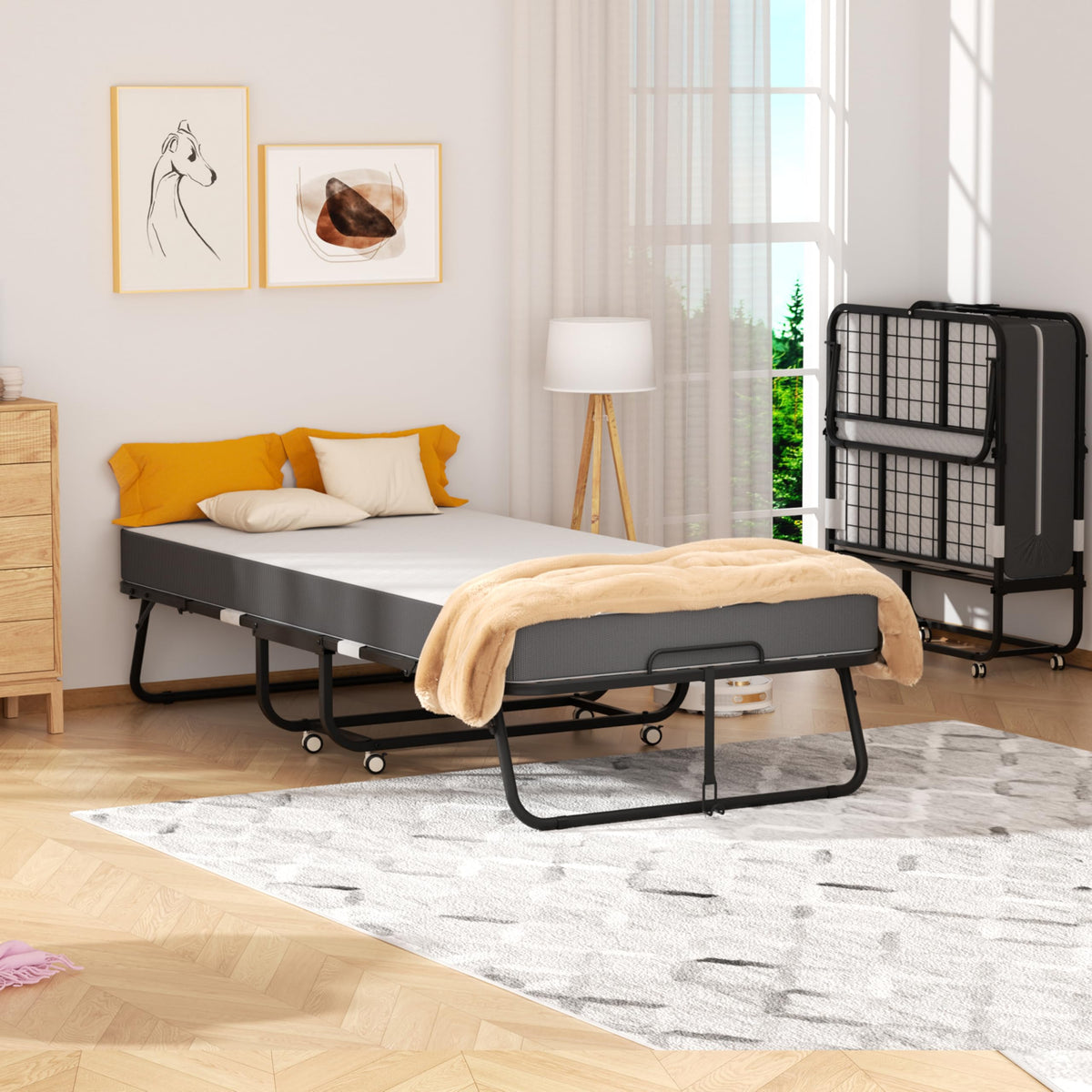 75" x 31" Folding Bed with 5" Memory Foam Mattress A30905