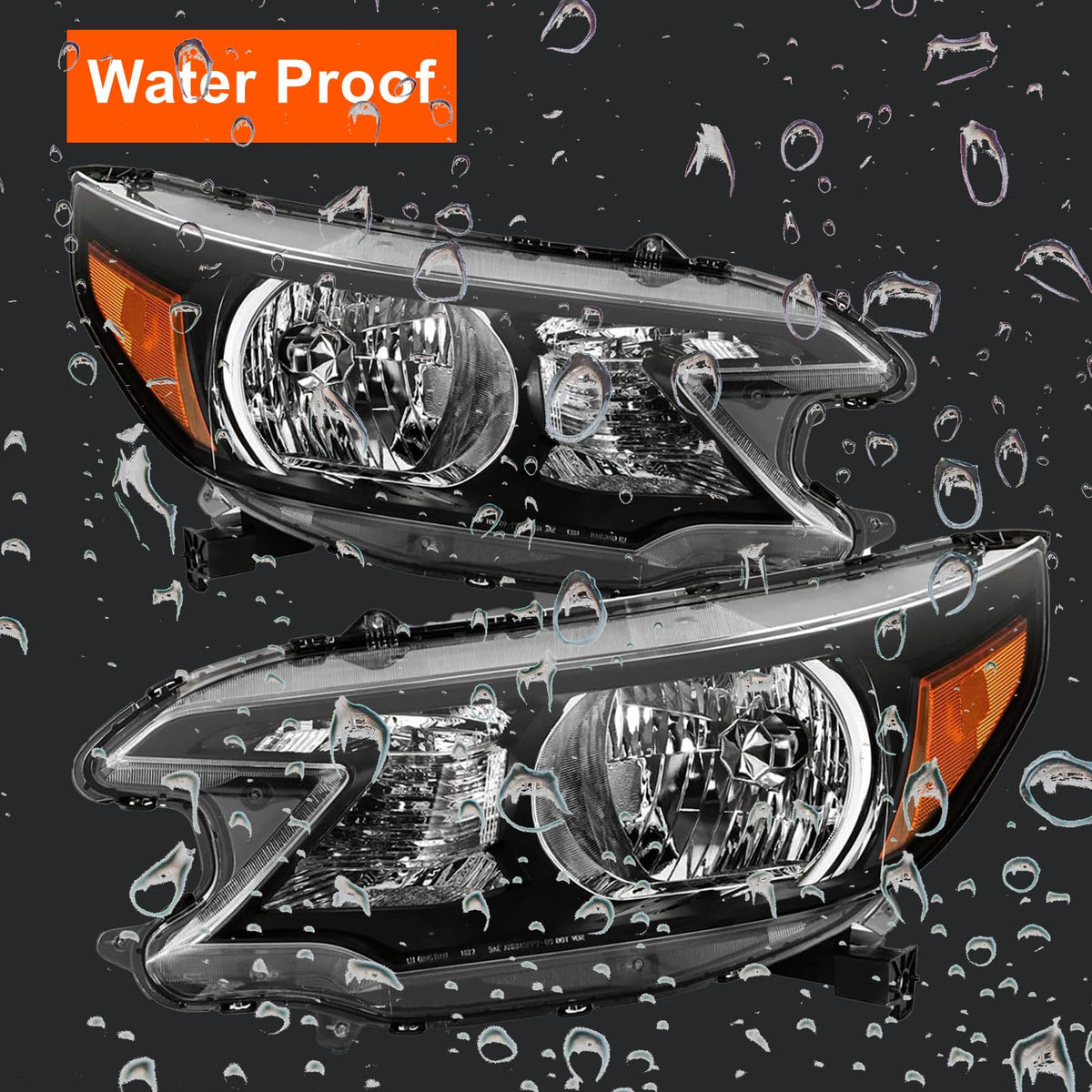 Black Halogen Headlights Assembly X24513