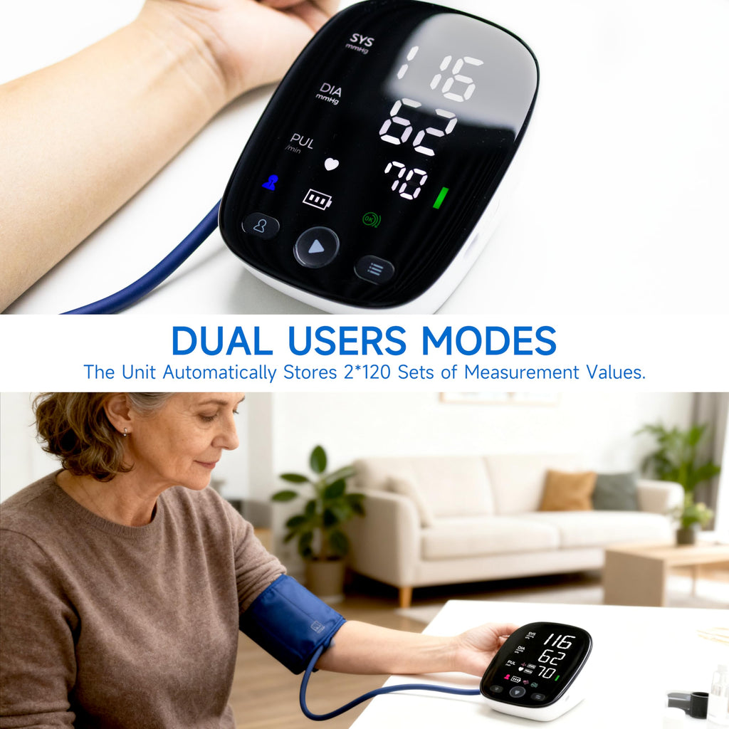 Upper Arm Blood Pressure Monitor with Adjustable Large Cuff F43336