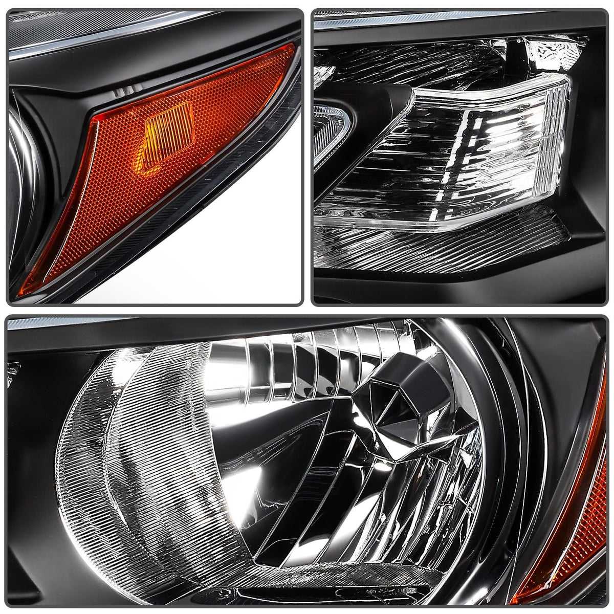 Black Halogen Headlights Assembly X24513