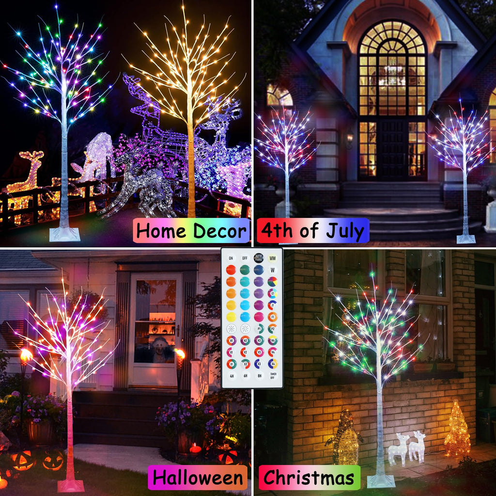 5 ft RGB Lighted Birch Tree I894099