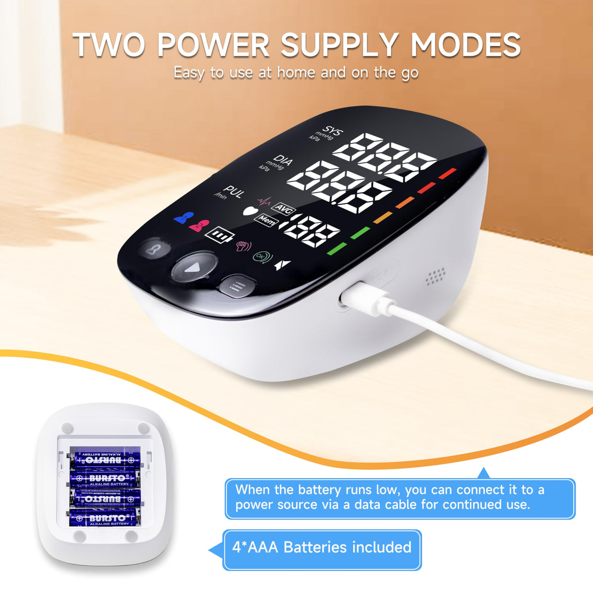 Upper Arm Blood Pressure Monitor with Adjustable Large Cuff F43336