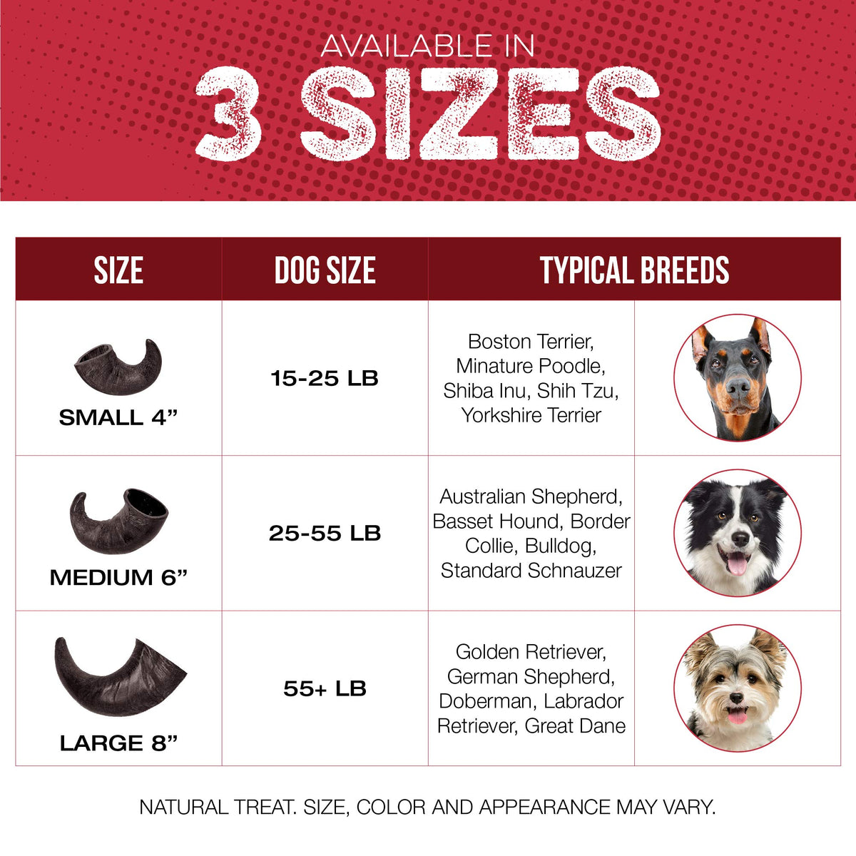 4 Pack Large 8-Inch Dog Horn Chews C767684