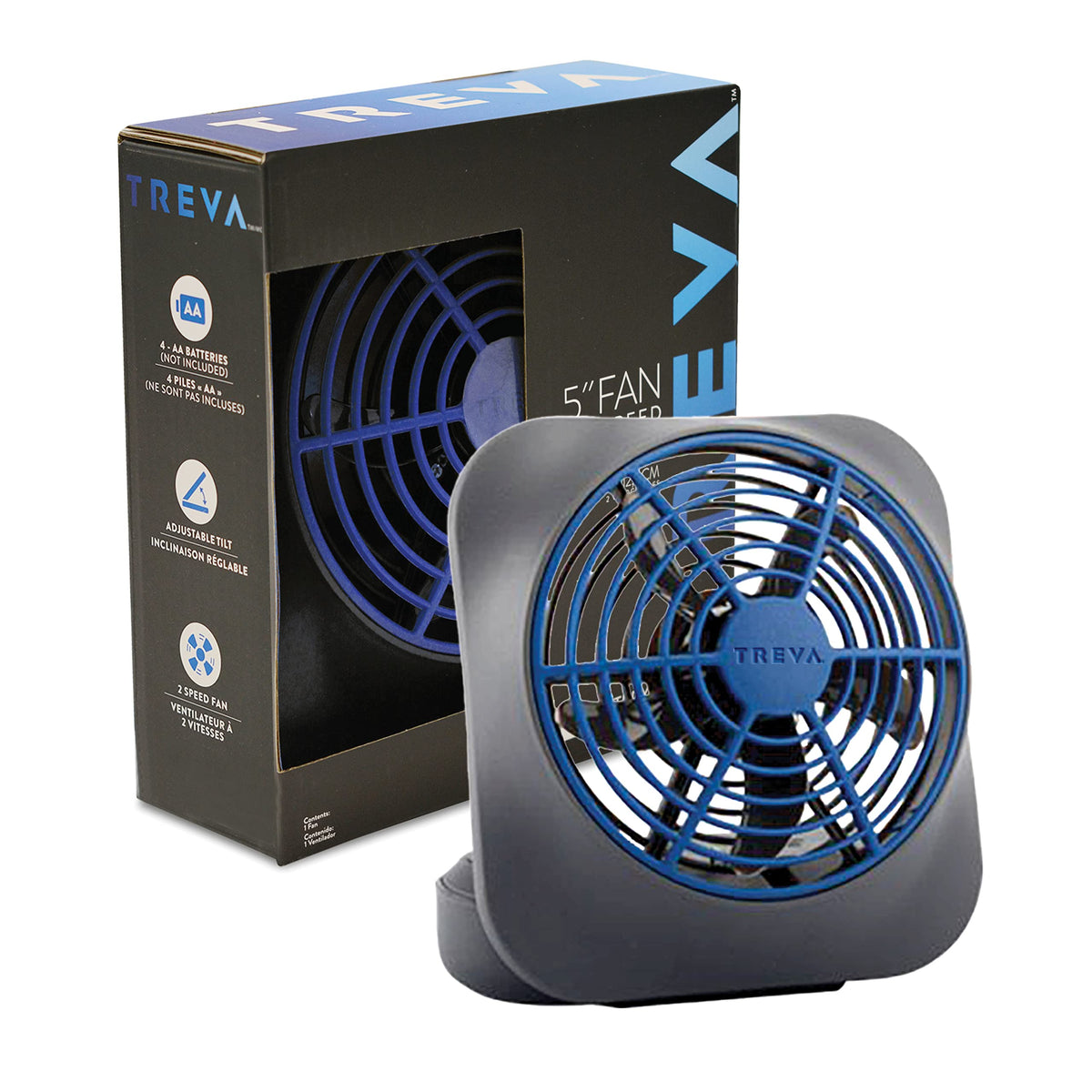 Portable Battery Powered Desk Fan 2-Speed Dark Blue Z89138